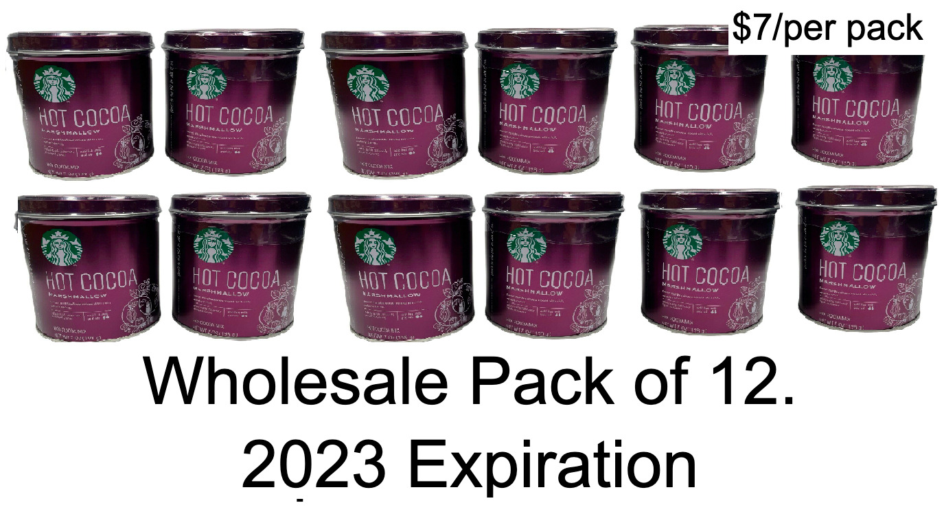 Wholesale Lot Of 12 Starbucks Marshmallow Hot Cocoa Mix 7 Oz. | Best By 2023