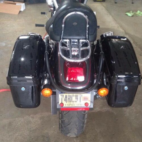 Hard Bag Saddlebag W/brackets For Harley Davidson Sportster Softail Dyna Ga
