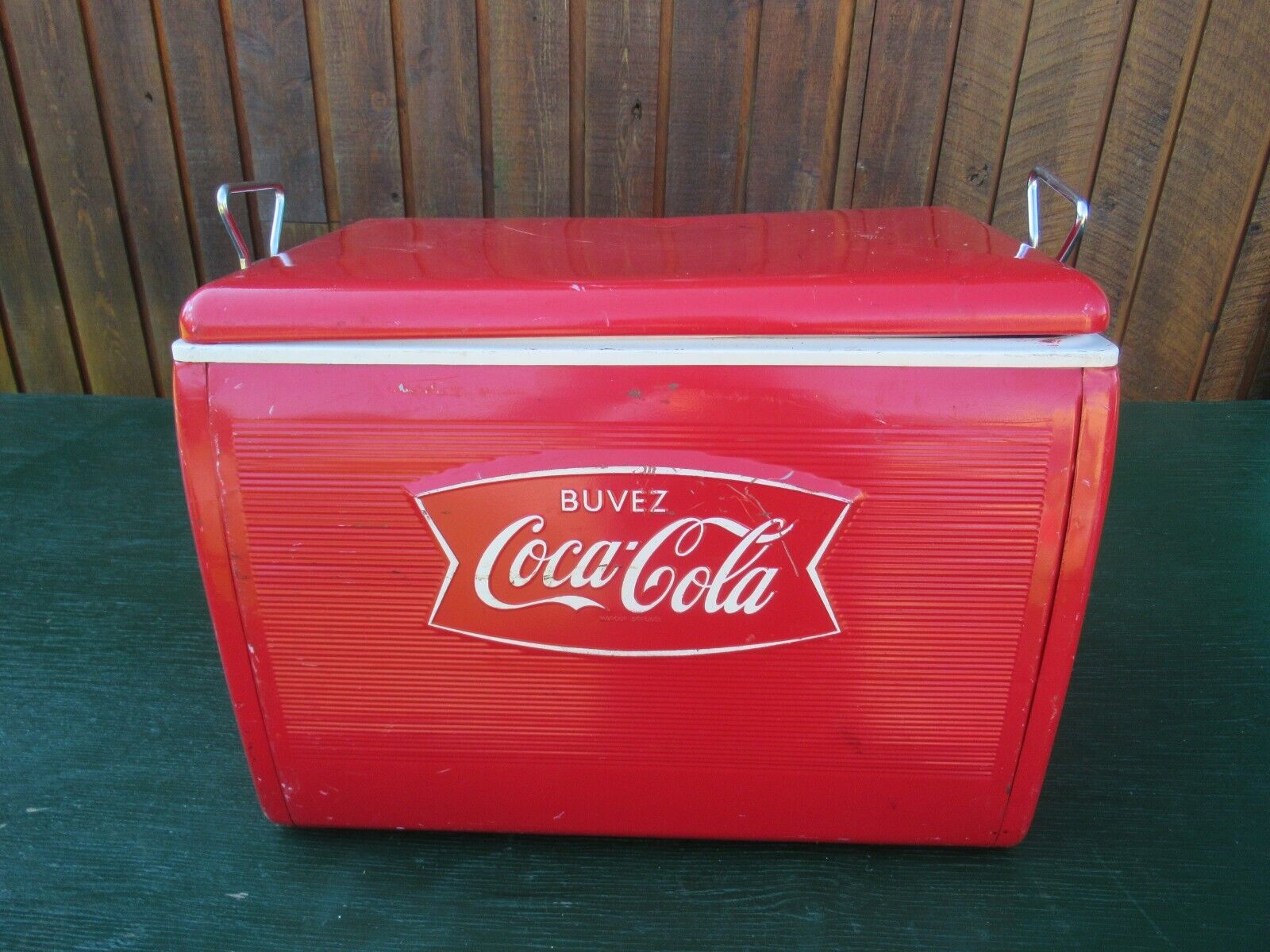 GREAT NICE 1960s Red COCA COLA Cooler Chest with Lid Drink Soda Great Decoration